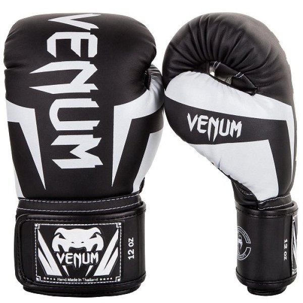 Photo1: VENUM Boxing Gloves ELITE Black / White  (1)