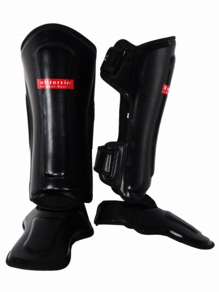 Photo1: BULL TERRIER Shin Guard BASIC Black (1)