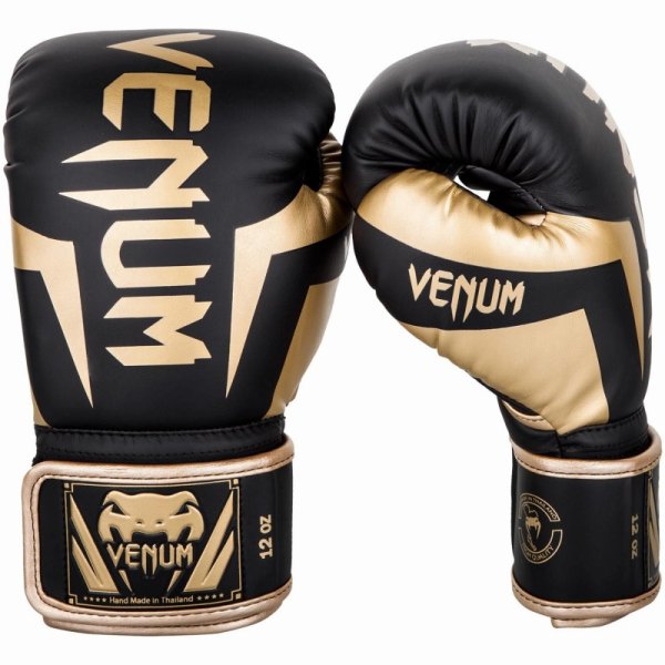 Photo1: VENUM Boxing Gloves ELITE Black / Gold  (1)