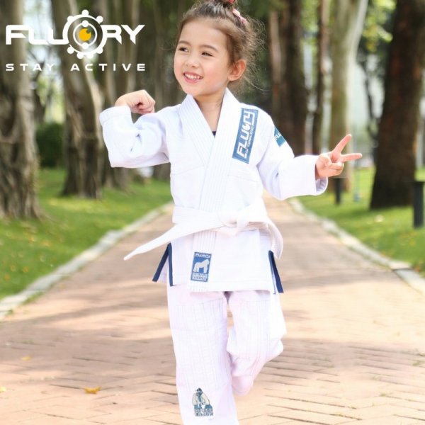 Photo1: FLUORY Kids Jiu Jitsu Gi MONKEY White (1)