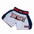 Photo2: IN FIGHT STYLE Muay Thai Shorts Big Ticket Retro Gray/Navy (2)