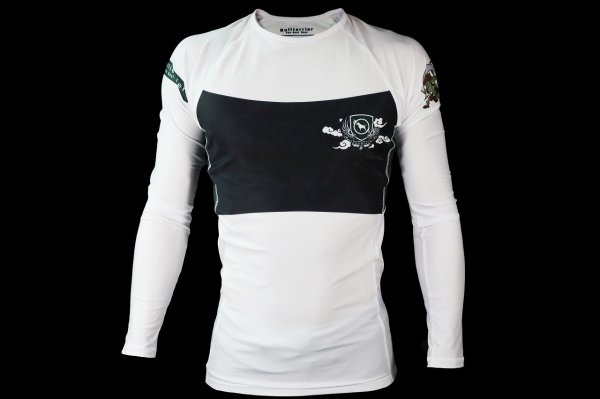 Photo1: BULL TERRIER Rashguard FUJIN Long Sleeve White (1)