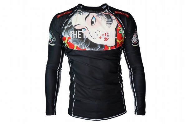 Photo1: BULL TERRIER Rashguard TSUNADEHIME Long Sleeve Black (1)