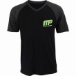 Photo1: Muscle Pharm V-neck Baseball Short Sleeve Black  SALE (1)