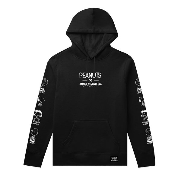 Photo1: PEANUTS x MOYA BRAND Hoodie Parka Squad Black (1)