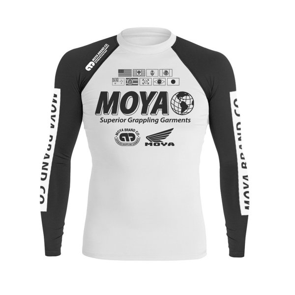 Photo1: MOYA BRAND Rashguard Rank 24 Long Sleeve White (1)