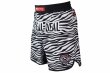 Photo2: BULL TERRIER Fight Shorts ZEBRA White/Black (2)