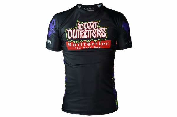 Photo1: BULL TERRIER Rashguard Dojo Outfitters Collab 2.0 Short Sleeve Black (1)