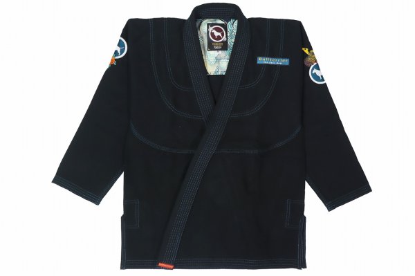 Photo1: BULLTERRIER Jiu Jitsu Gi KARAJISHI R Black (1)