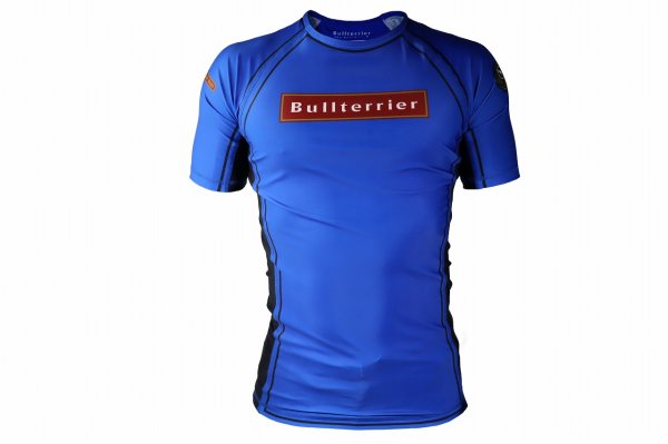 Photo1: BULL TERRIER Rashguard RANK 3.0 Short Sleeve Blue (1)