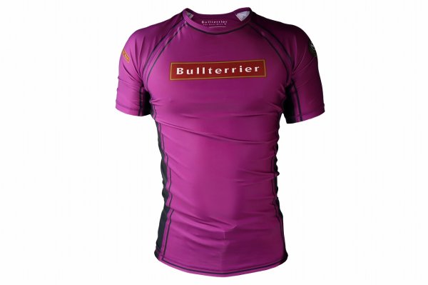 Photo1: BULL TERRIER Rashguard RANK 3.0 Short Sleeve Purple (1)